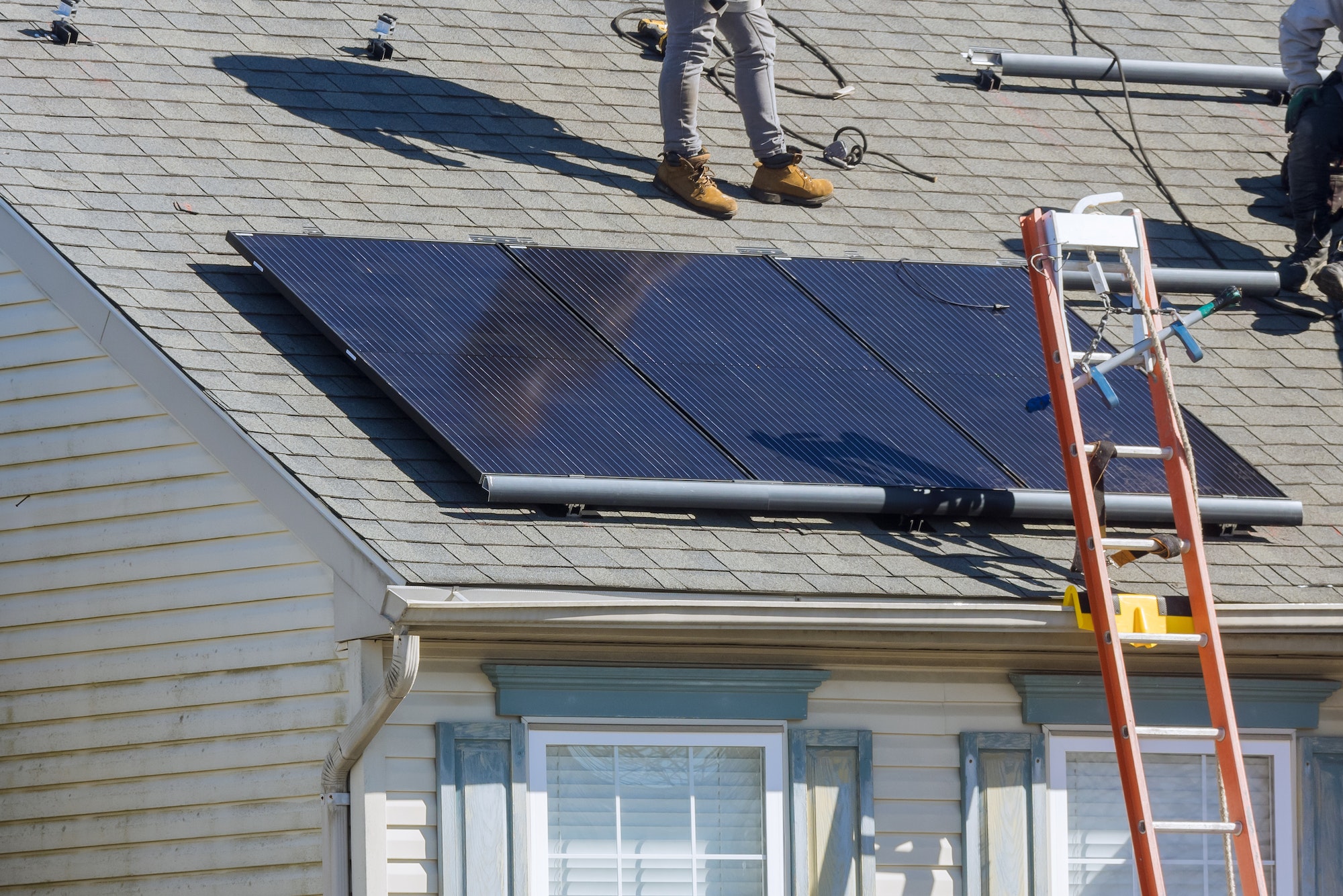 Alternative energy for installed solar panels in use on roof of home