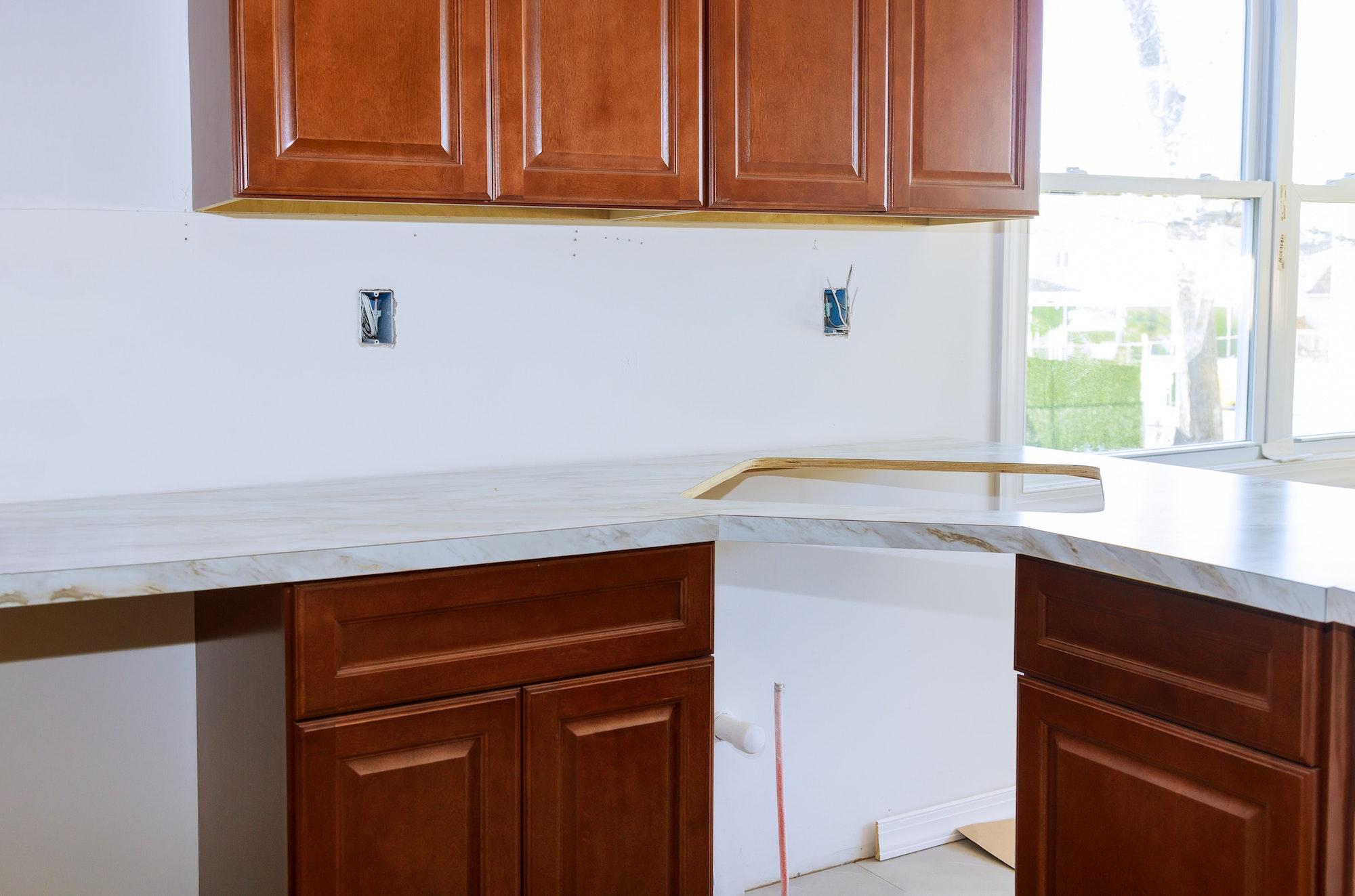Installing new kitchen formica counter top is remodeling