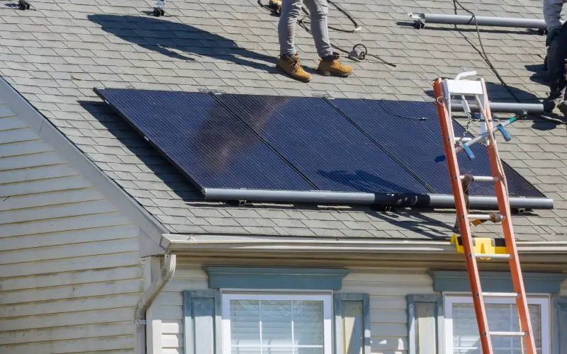 Alternative energy for installed solar panels in use on roof of home